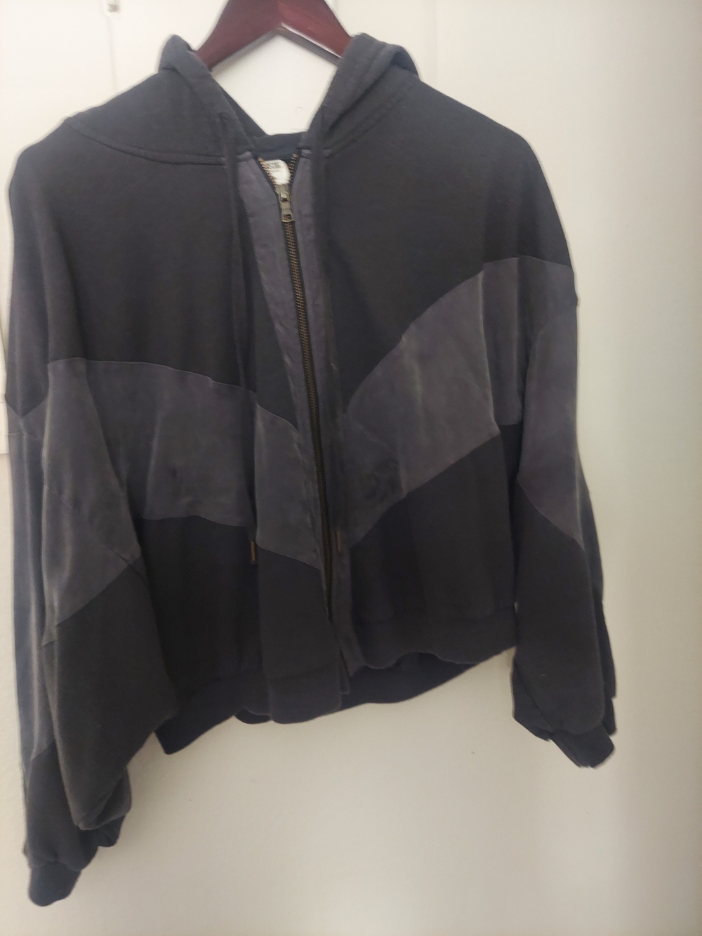 PINK Victoria's Secret Two-Tone Gray Zip Hoodie